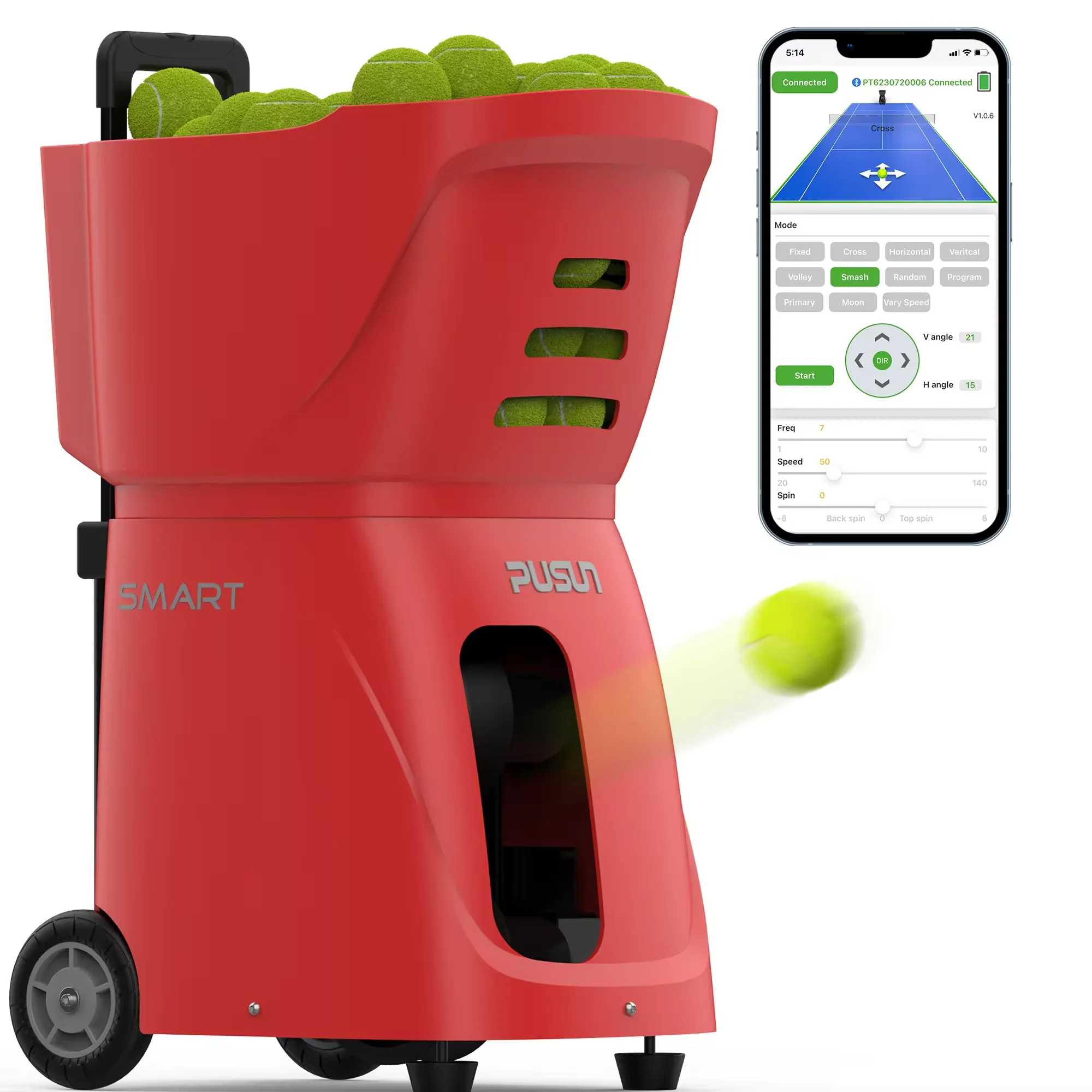 Professional Tennis Ball Machine With Spin Control  Electric Ball   er  Portable  Durable for All Court Surfaces