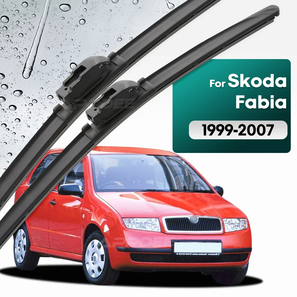

Silicone & rubber Front Wiper Blades Set For Skoda Fabia 6Y 1999 - 2007 Windshield Windscreen Window Brush 21"+19"