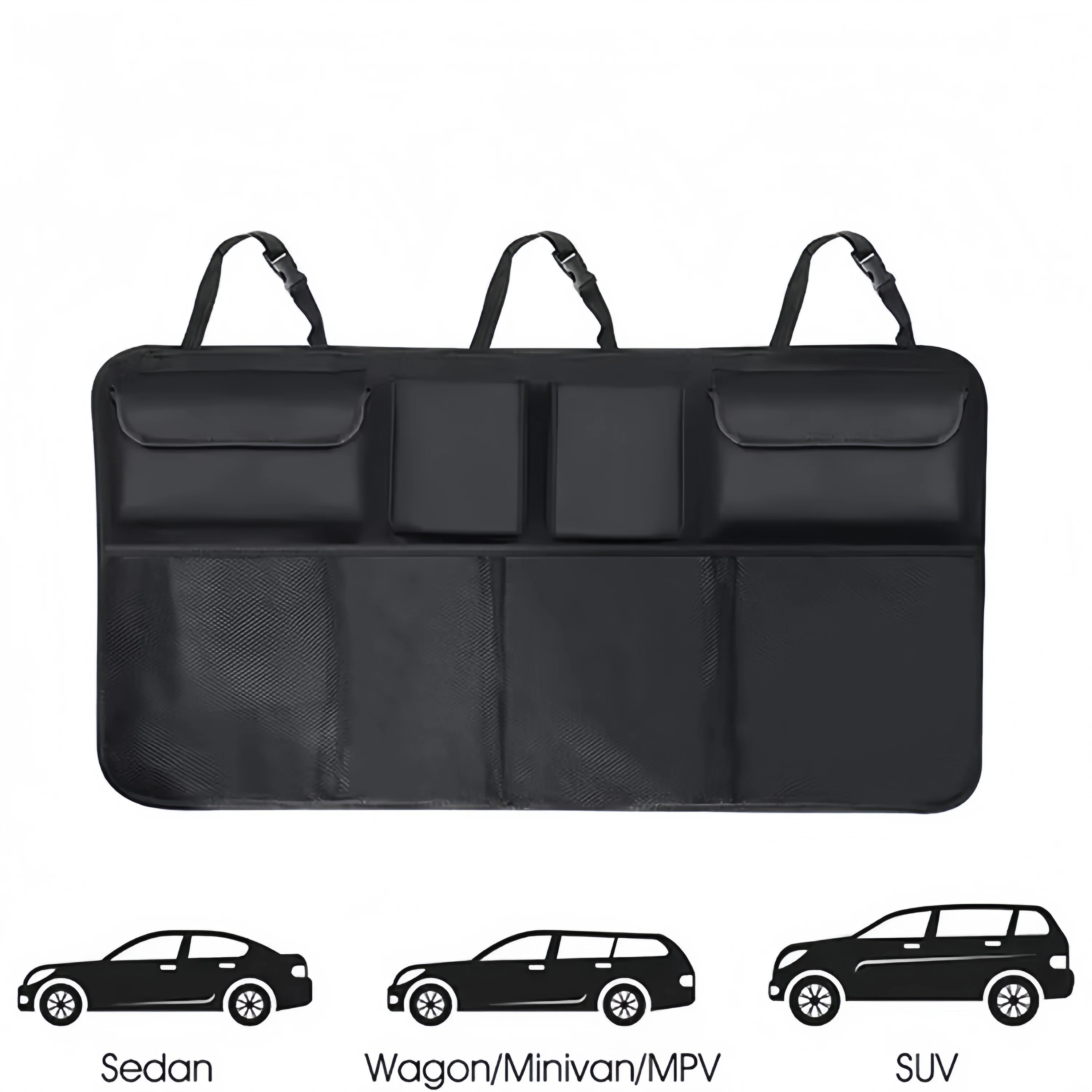 Universal Oxford Cloth Car Trunk Organizer Foldable Back Seat Hanging Storage Bag Multi-Functional Vehicle Storage Solution