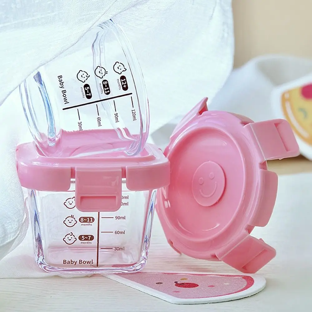 170ml Fashion Glass Food Storage Box Frozen Baby Food Glass Cup Simple Microwave Safe Baby Food Storage Jar for Little Ones