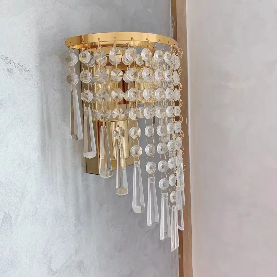 

Modern Crystal Wall Lamp Chrome Sconce Wall Light For Living Room Bathroom Home Indoor Lighting Decoration