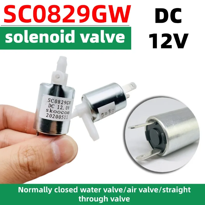 Normally Closed Solenoid Valve for Medical Equipment DC 12V, Massager Water Valve/Air Valve/Straight through Valve SC0829GW