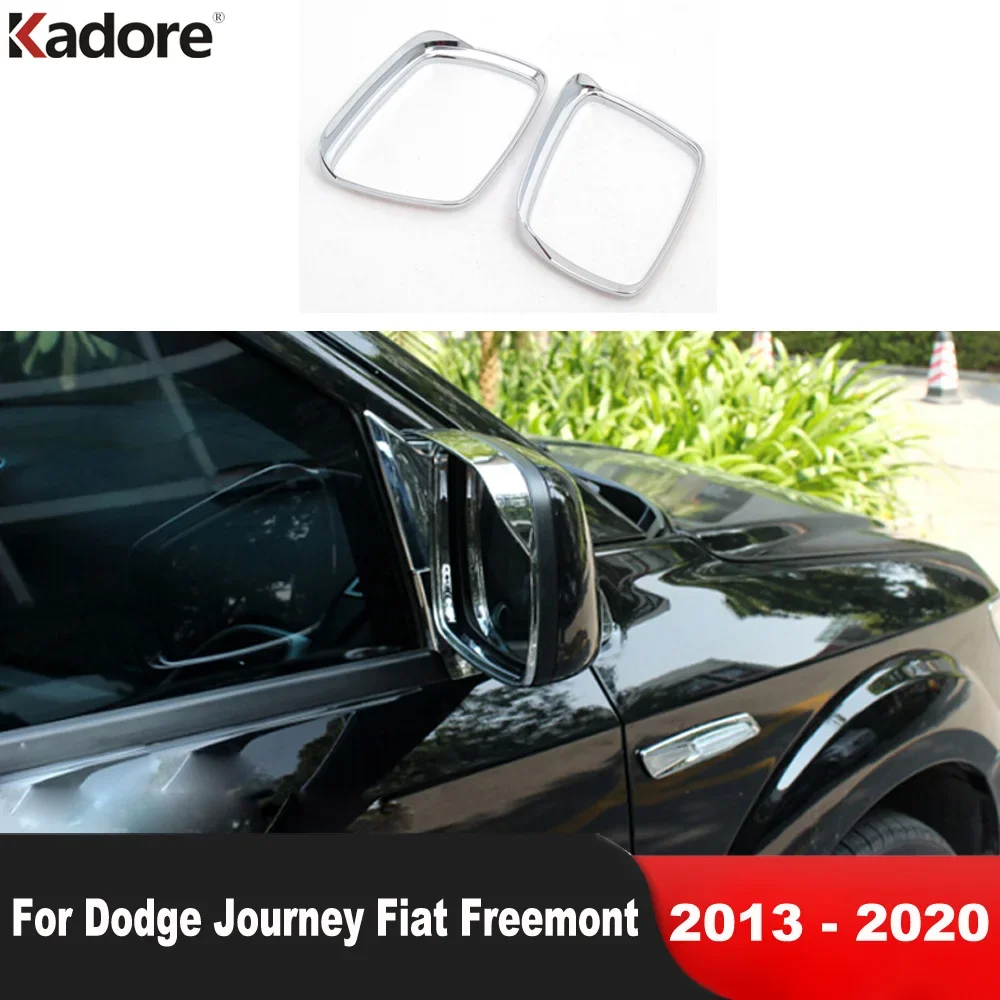 Rearview Mirror Cover Trim For Dodge Journey Fiat Freemont 2013-2019 2020 Chrome Car Side Mirrors Sun Visor Rain Shield Guard