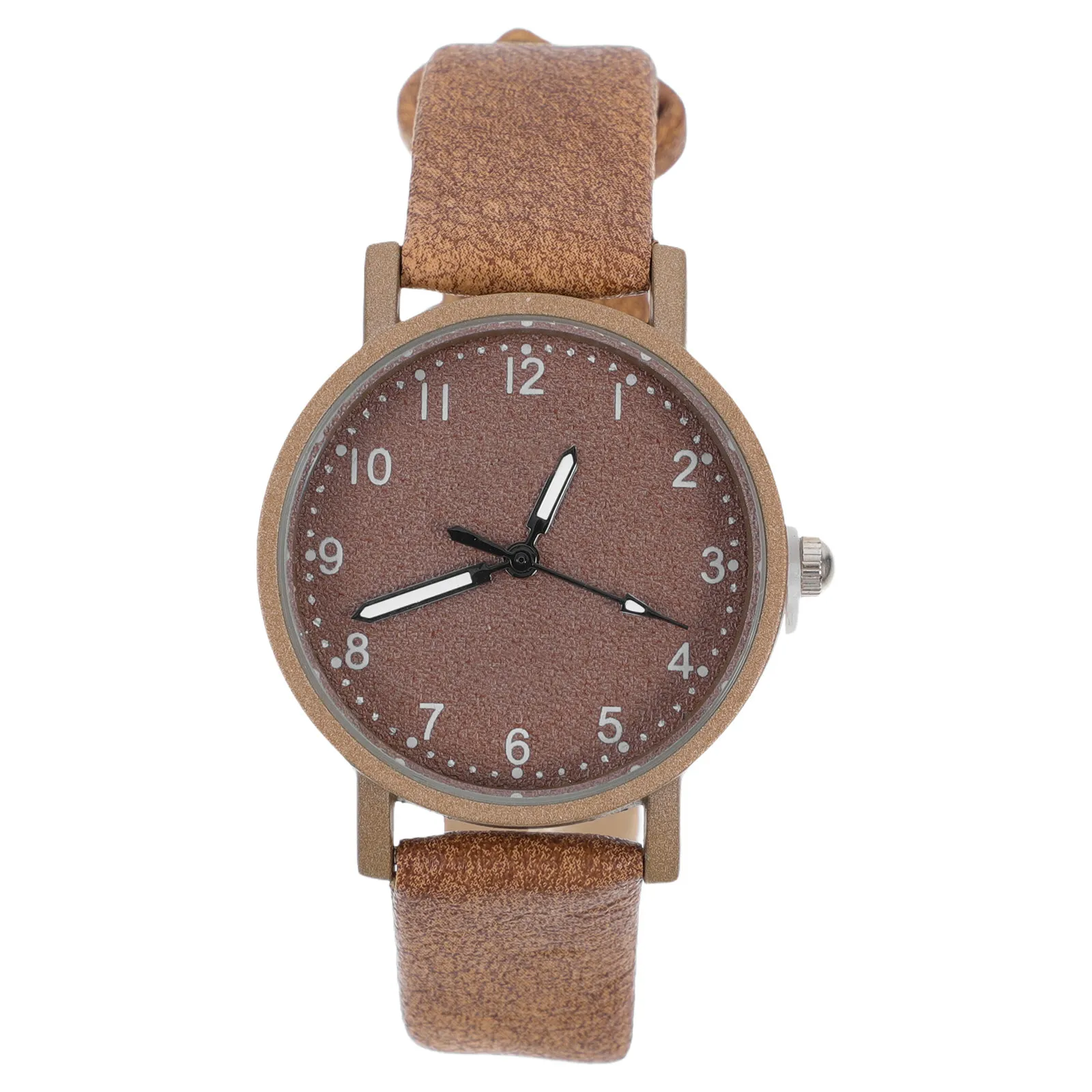 1pc Quartz Watch For Women Brown Simple Casual Wristwatch Silent Precise Movement Premium Comfortable Gift For Students