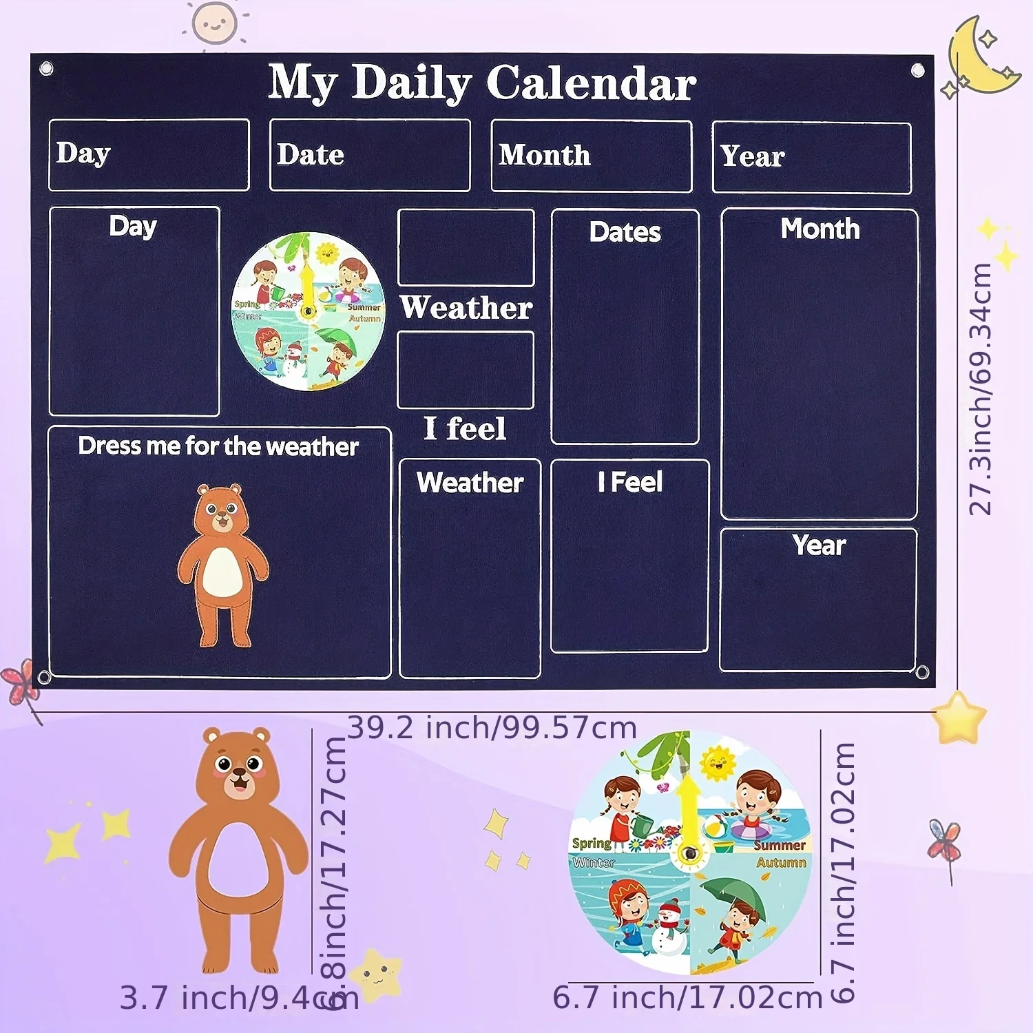 Mein erster Tages kalender-für Kindergarten-Klassen zimmer, ein Lernzentrum für Schleifen zeit, eine Wochen karte für das Lernen von Kindern