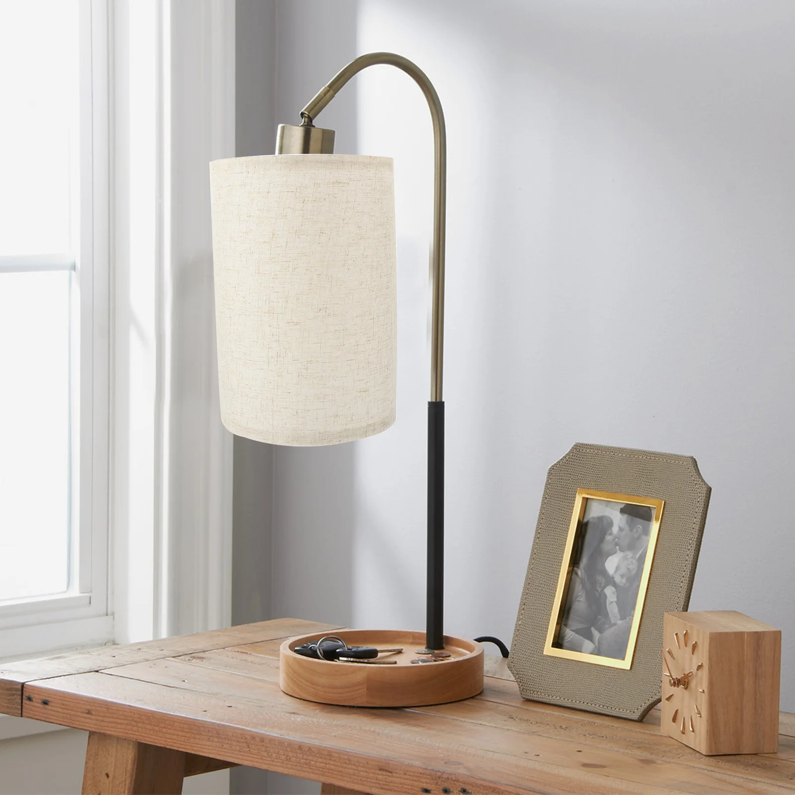 

1pc Linen Lampshade Half Round Fabric Shade Replacement For Table Floor Lamp Small Drum Lighting Accessory Home Decor