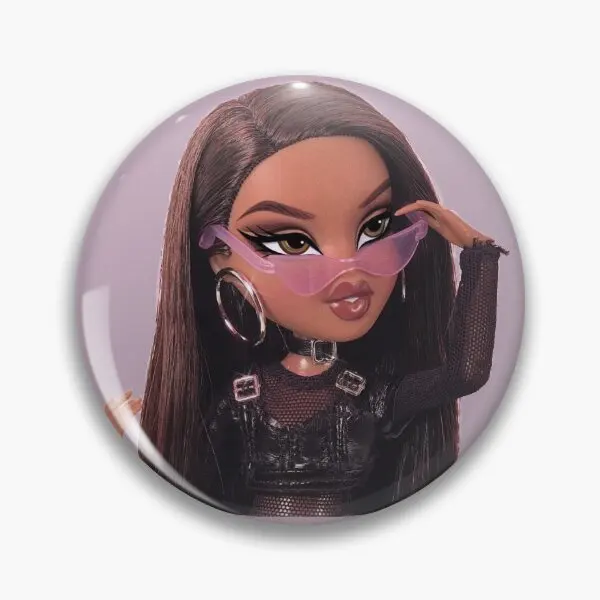 Yasmin bratz boneca botão macio pino jóias chapéu dos desenhos animados moda criativa roupas decoração feminino bonito broche engraçado presente amante colar