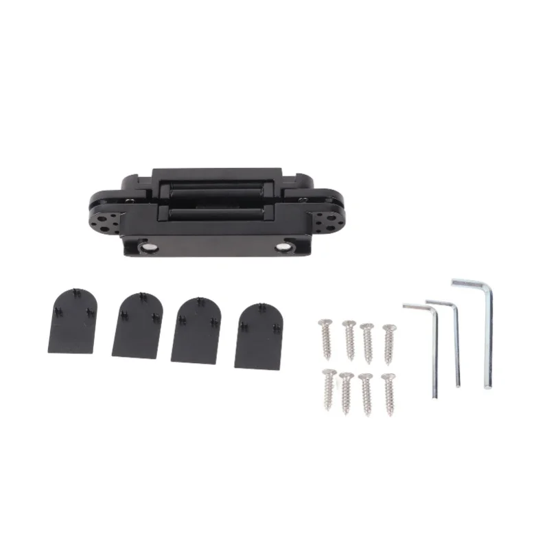 

Door Hinges Adjustable 180 Degrees Opening Angle 3D Folding Door Hinge With Hex Wrench Screws For Wooden Door 40kgBlack