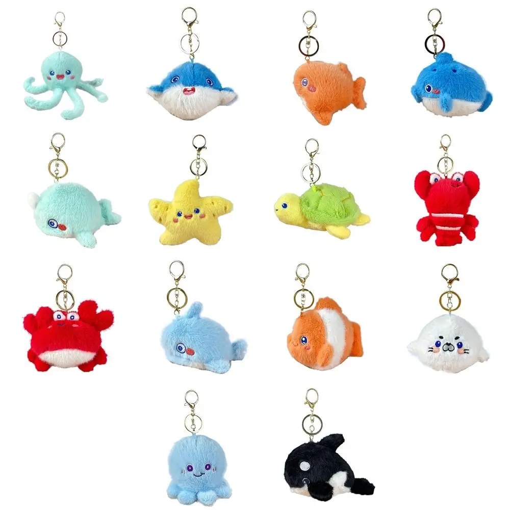 

Turtle Ocean Animal Plush Keychain Octopus Starfish Plush Whale Keychain Ins Soft Animal Whale Small Pendant Birthday Gift