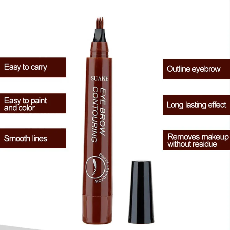 4 Points Waterproof Eyebrow Pencil 5 Colors Long Lasting Liquid Brown Eyebrow Pencil Tattoo Pencil Eye Cosmetic Beauty Makeup