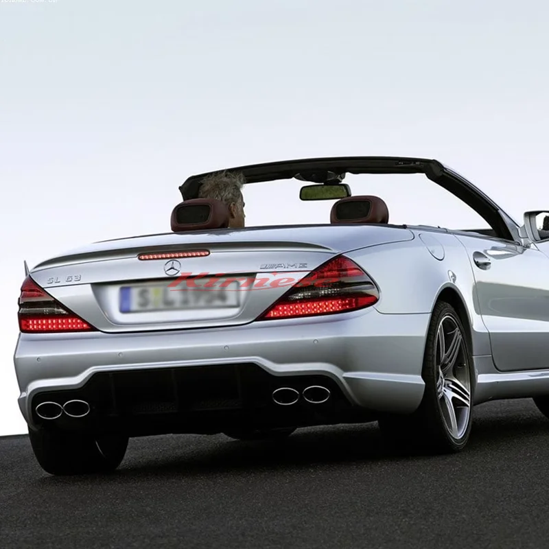 For Mercedes-Benz SL-Class R230 SL300 SL350 SL500 SL55 2004-2012 Real Carbon Fiber Spoiler Trunk Boot Wing Spoiler