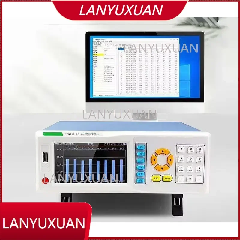 East Tester ET3916-64 Multi-Channel Temperature Controller TFT Display IP67 USB Communication High Precision 0.001C
