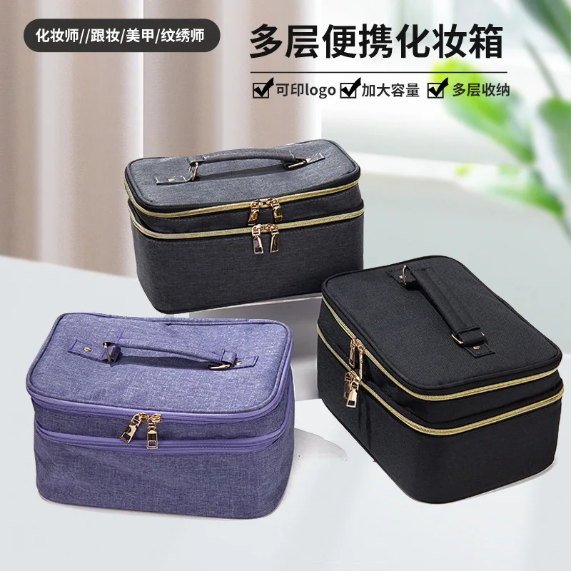 Large-capacity makeup bag, designed for female makeup artists and permanent makeup technicians, for convenient on-the-go use