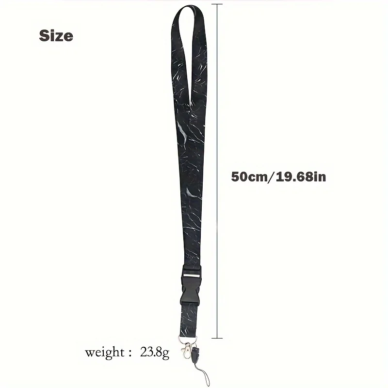 Handy-Lanyard, modisch, schwarze Marmor-Schnalle, Umhängeband, Schlüsselanhänger, Lehrer-Lanyard für Ausweishalter, Schlüssel, Schlüsselanhänger, Geschenk – Detail 6