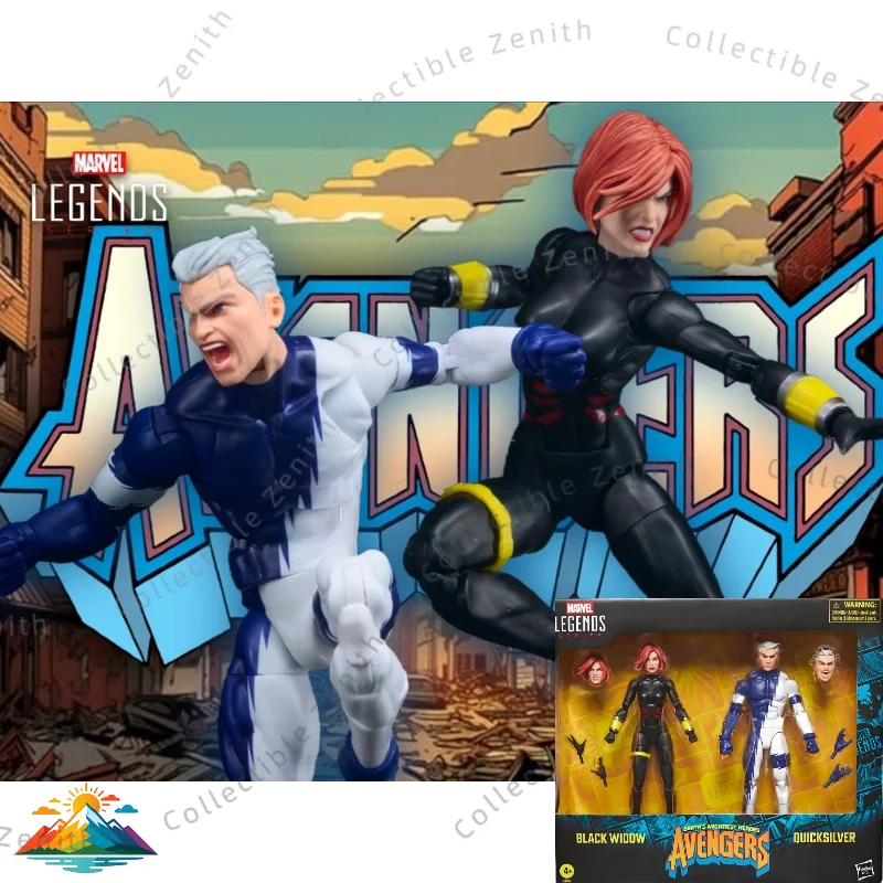 

【IN STOCK】Hasbro Marvel Legends Series Black Widow & Quicksilver Avengers 2-Pack 15cm Action Figure Collection Original Model
