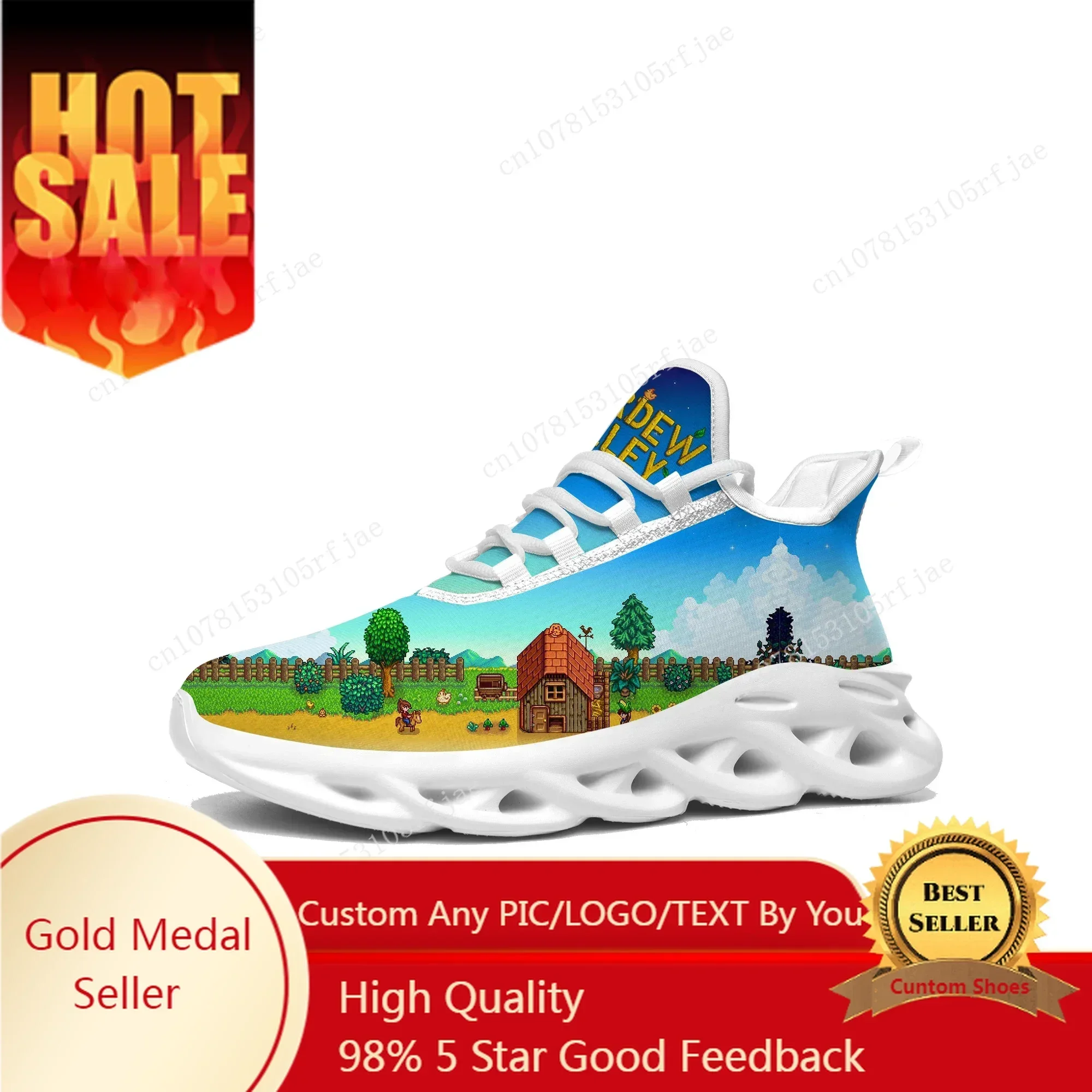 Stardew Valley Sneakers Cartoon Game Mens Womens Fashion Sports Running Shoes Custom Built Lace Up Shoes