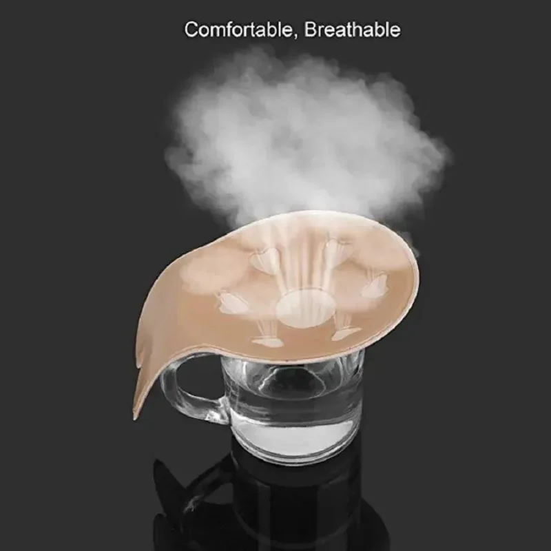 여성은 브래지어를 밀어 자체 접착 실리콘 끈이 보이지 않는 브래지어 재사용 가능한 끈적 유방 리프트 테이프 토끼 젖꼭지 커버 브래지어 패드