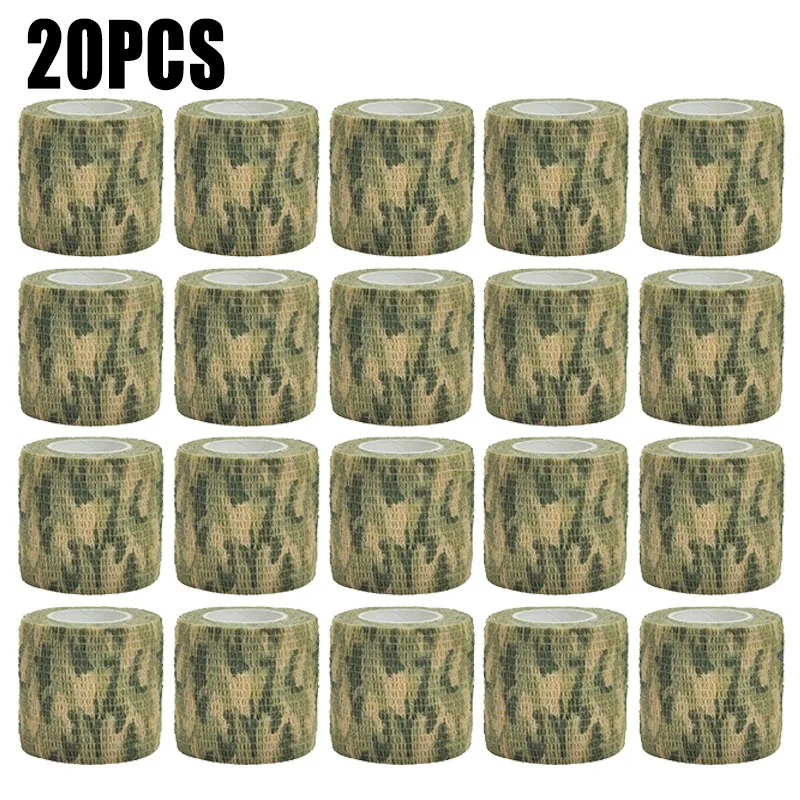 10/20 Stück Grasland elastische Outdoor Jagd Tarnung Stealth Tape wasserdichte Wrap langlebige selbstklebende elastische Bandage