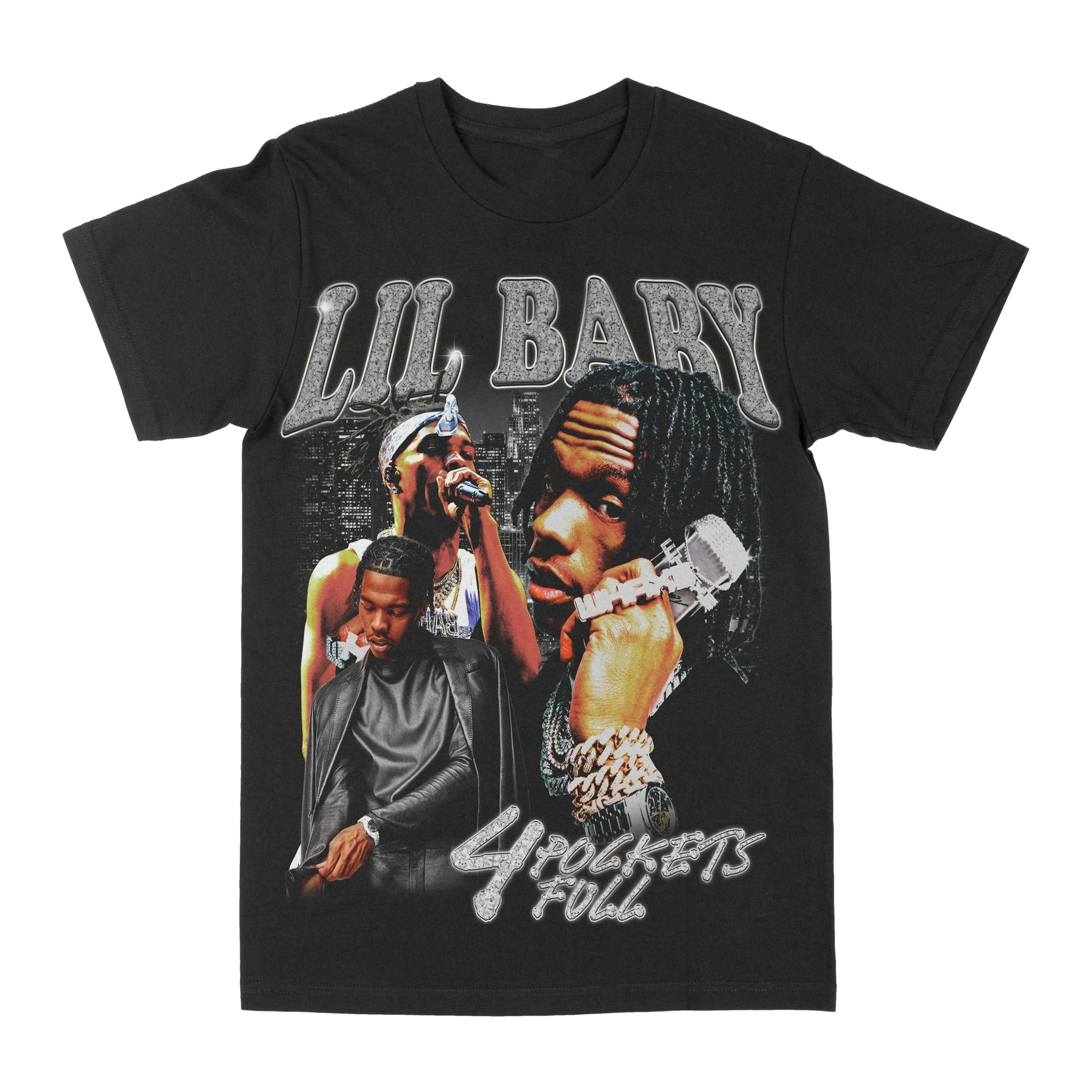 Lil Baby Summer T-Shirt for Men Graphic T Shirts Tops Man Clothes Cotton Men's T-shirts New Shirts and T-shirt Y2K Oversize High