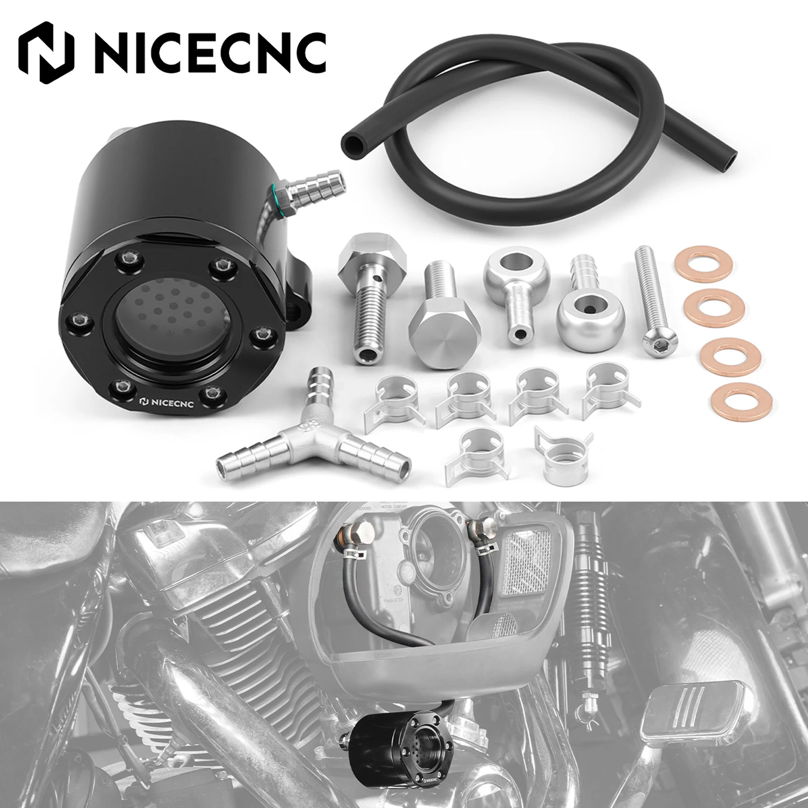 

For Harley Road Glide FLTRX Special FLTRXS 2017-2023 External Breather Kit Street Glide FLHX Road King FLHR Street Bob FXBBS 114