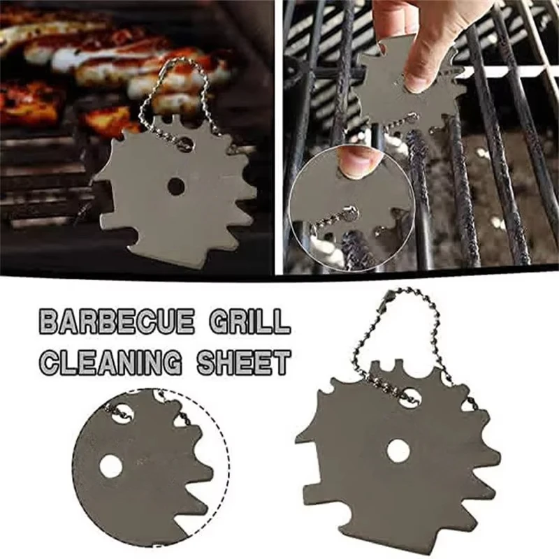 

Portable Metal BBQ Grill Grate Cleaner - Barbecue Scraper Scrubber Tool for Grill Cleaning