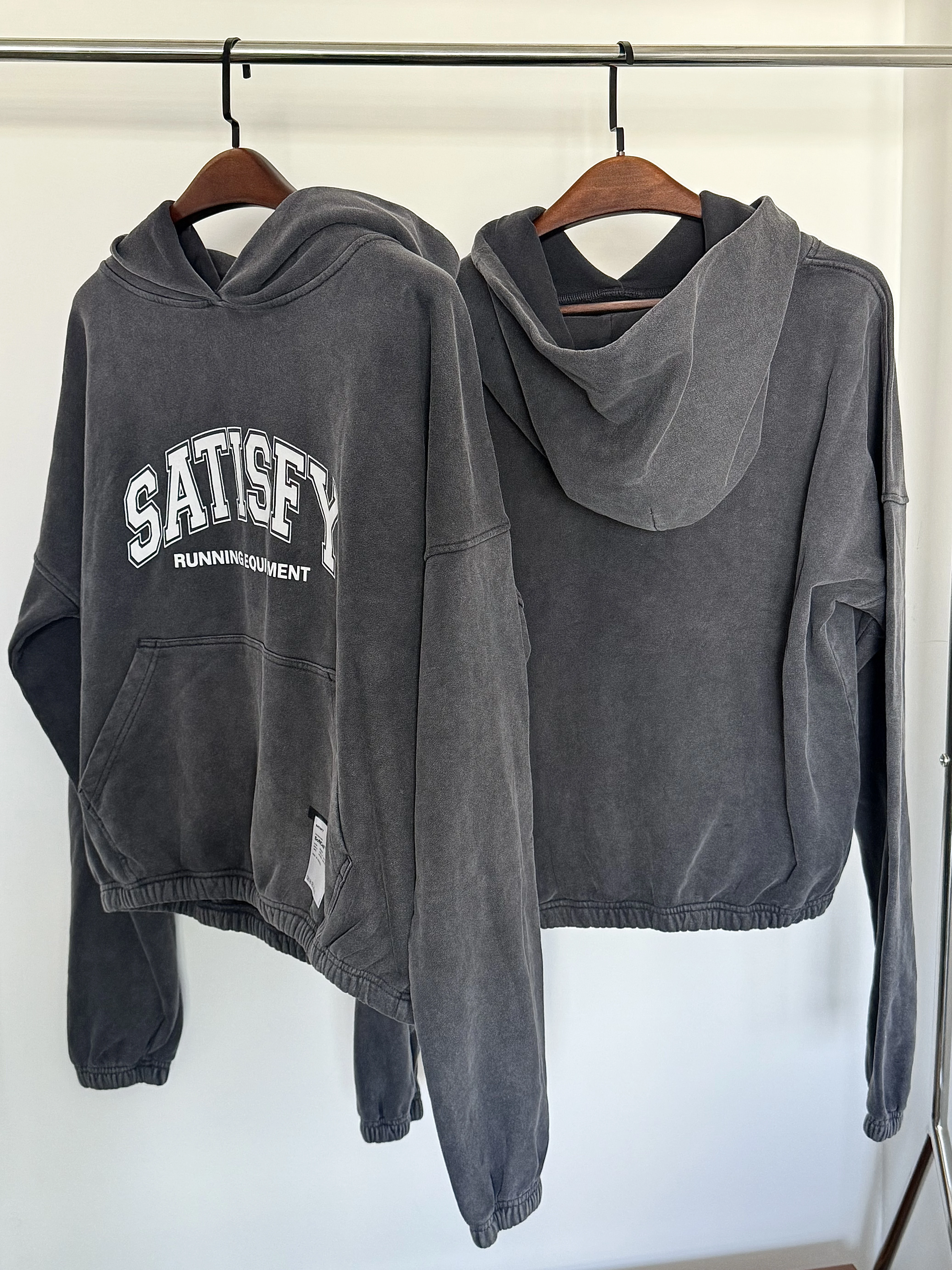 

Худи Satisfy Running Heavy Wash 2026 с принтом-логотипом Marathon, унисекс, винтажный, из мягкого флиса