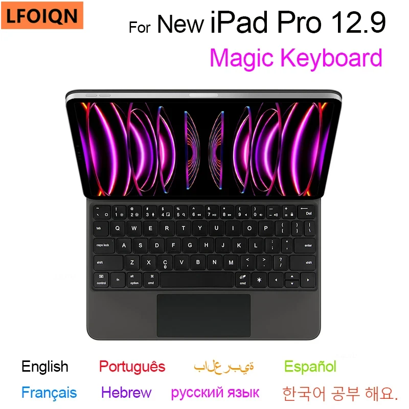 

Magic Keyboard For New iPad Pro 2022 6th Gen 12.9" Air 5 4 Pro 11 12.9 Tablet With Backlight Russian Portuguese Spanish French