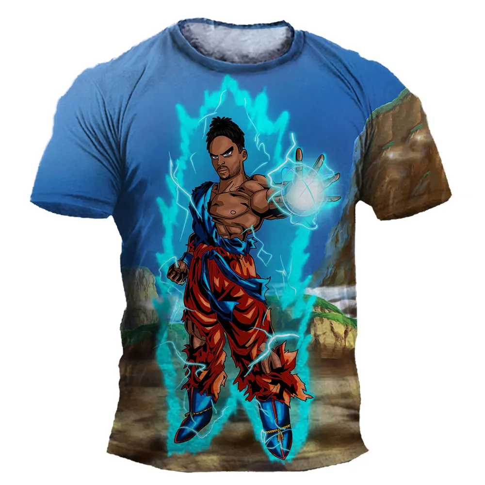 2025 verão animação dragon ball sun wukong 3d impressão digital de secagem rápida camiseta adulto crianças moda topo casual y2k