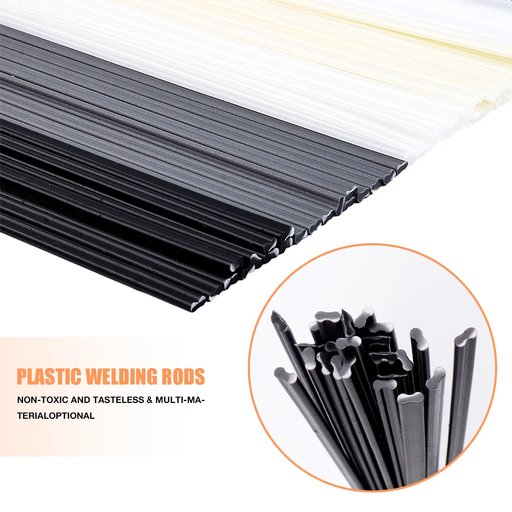 55Pcs/110Pcs Welding Tools, PP White PP Black PE PVC ABS Plastic Welding Rod,Stainless Steel Woven Metal Mesh, Home Welding Mesh