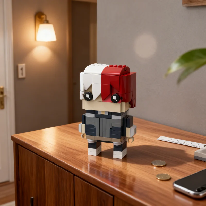 154pcs MOC Shoto Todoroki BrickHead - My Hero Academia BrickHeadz Model Building Blocks Construction Toy Christmas Gift Brick