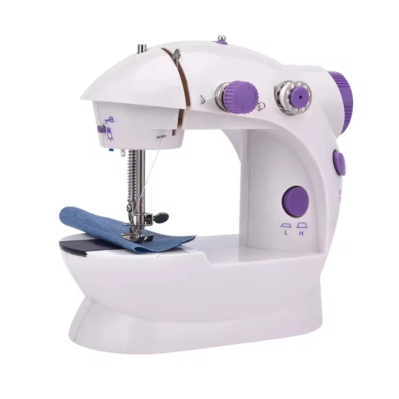 Iruibo Mini Máquina de Coser Eléctrica Portátil con Luz LED y Pedal | Doble Velocidad | Ideal para Principiantes y Reparación de Ropa