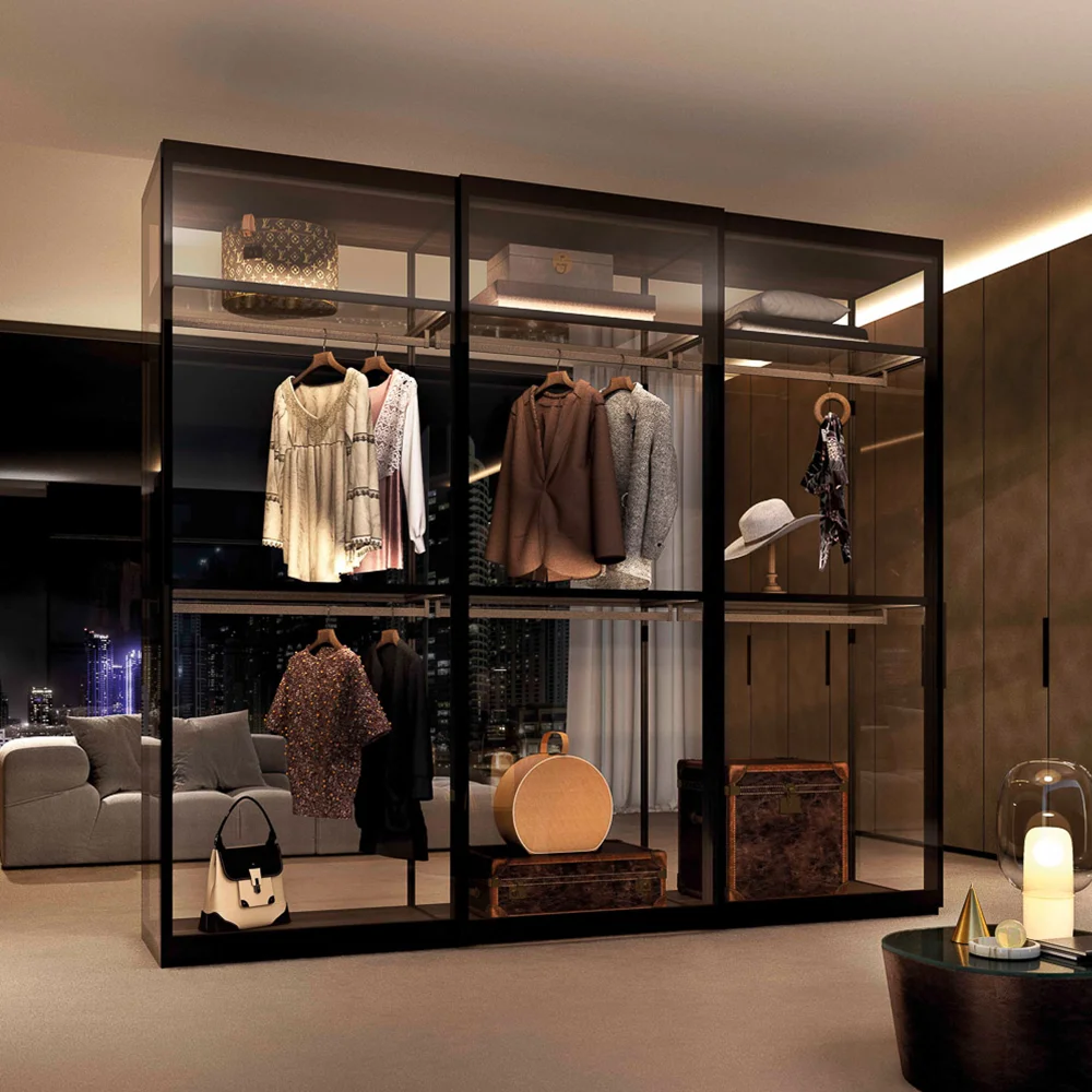 Minimalist Modern Bedroom Wardrobe Set Extendable Sliding Doors Drawers Convertible Foldable Design Workshop Living Room
