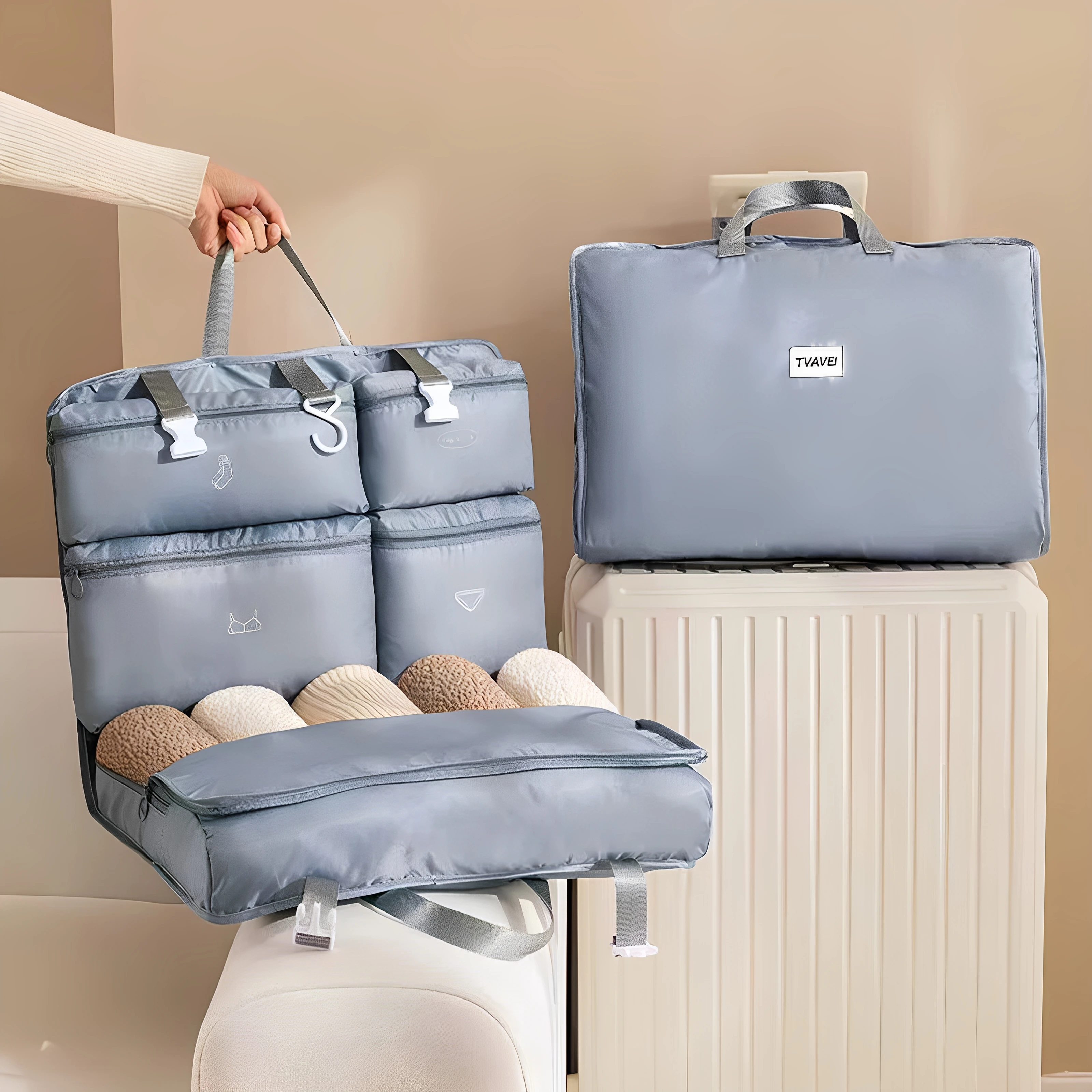 Travel Seven-In-One Storage Bag Luggage Clothing Foldable Organizer Bag Underwear Portable Hanging Sub-Bag Tour Organizer