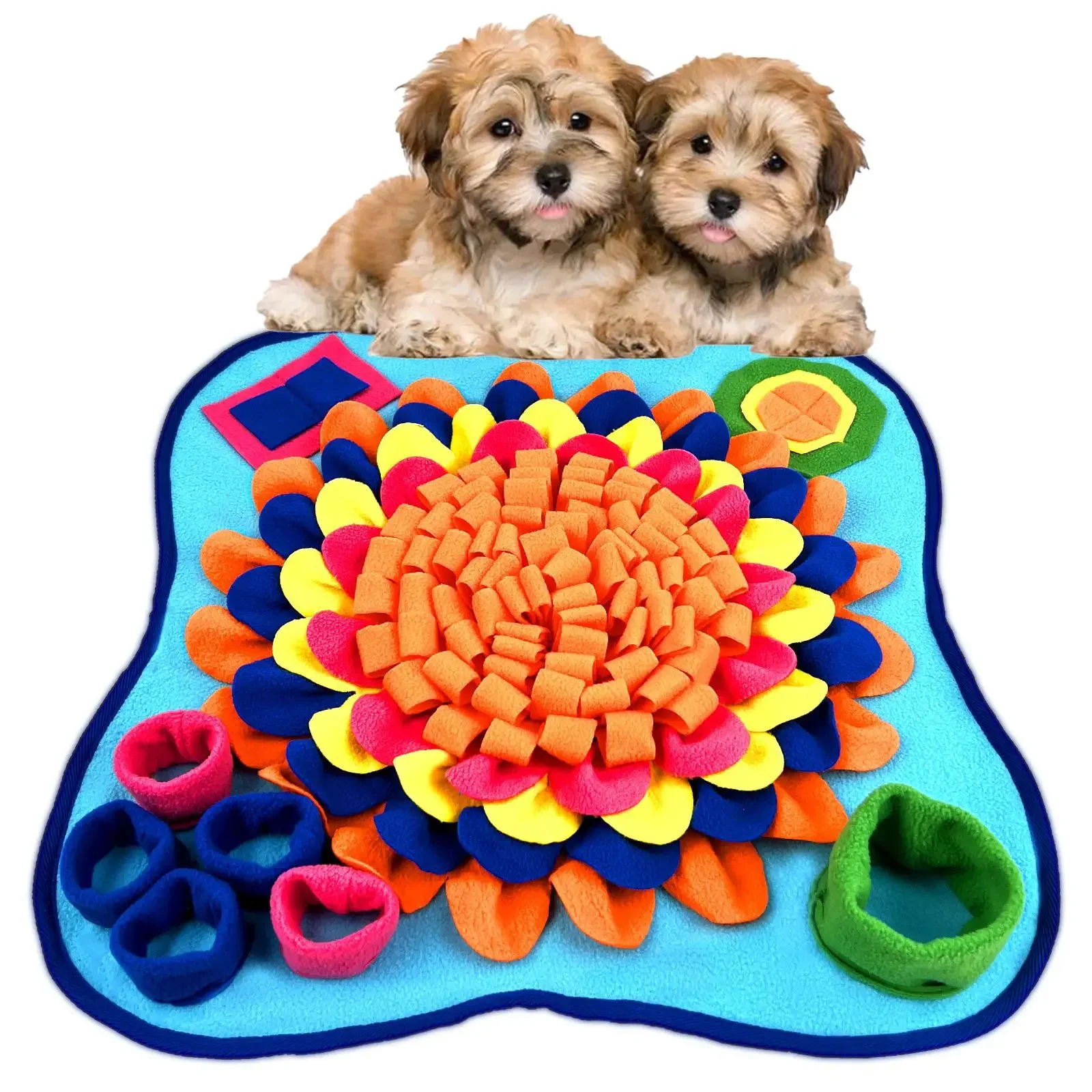 Pet Dog Enrichment Toys Multi Colored Interactive Snuffle Mats for Training, Entertainment, Slow Feeding Olfactory Exploration