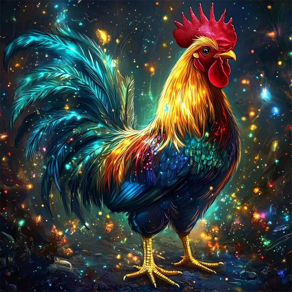Diamond Embroidery Animal Picture Rhinestones Painting Chicken Full Square Diamond Mosaic Craft Kit DIY Home Decor