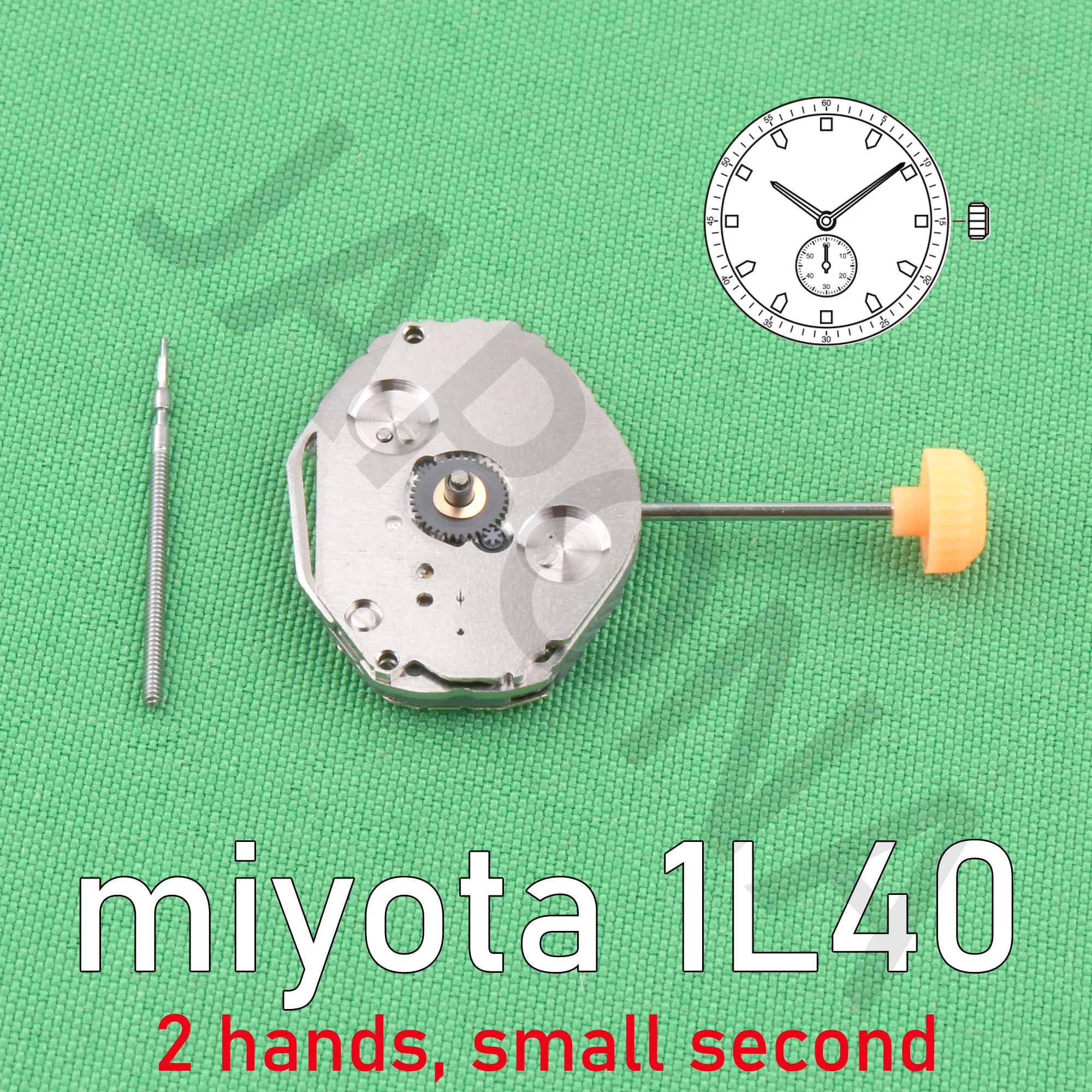 Miyota 1L40 Movimento, 2 mãos, segundo pequeno, Japão, 1L40Movement