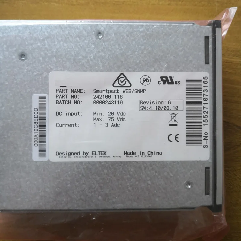 Smartpack WEB/SNMP 242100.118 For ELTEK Monitoring Module High Quality Fully Tested Fast Ship