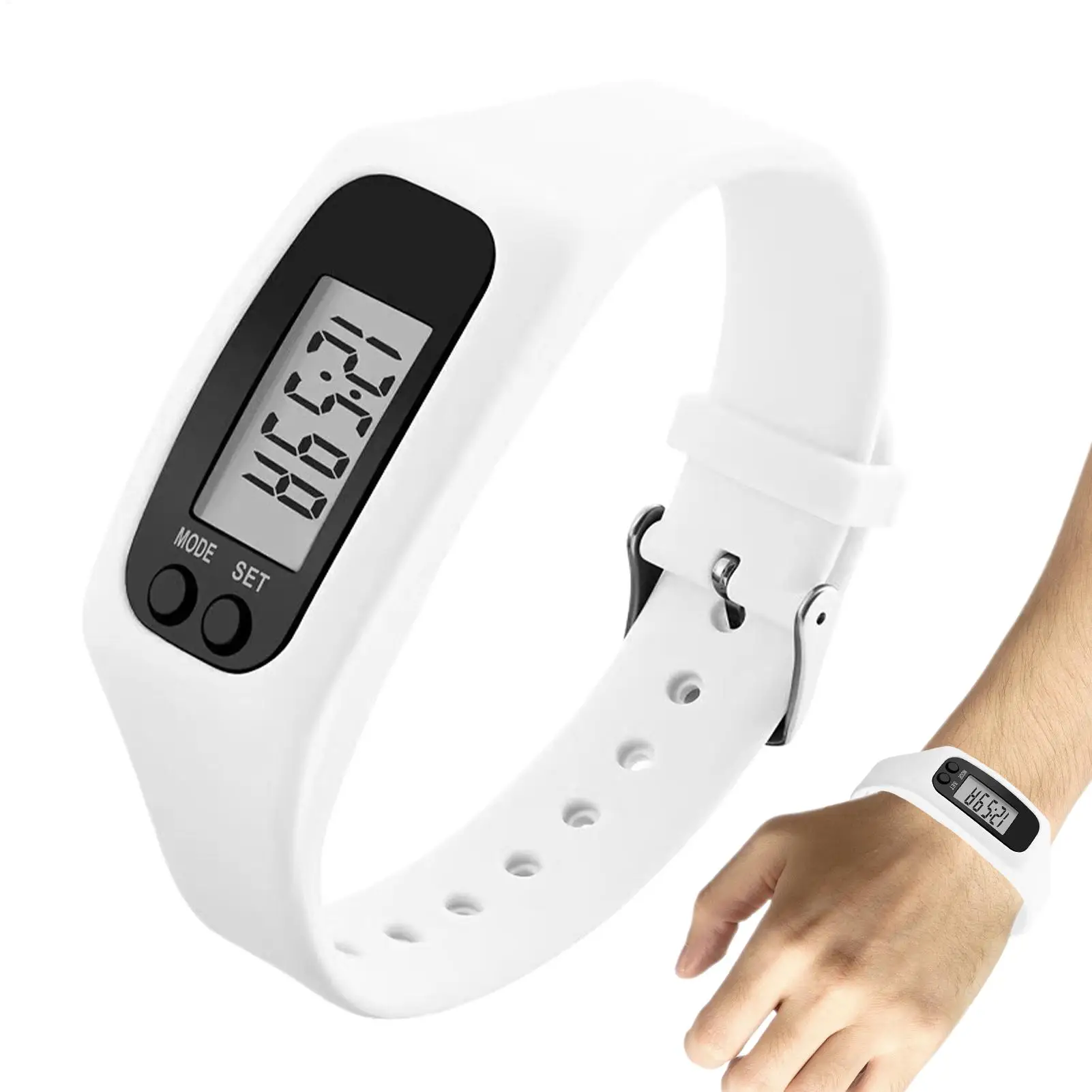 Step Counter Watch Bracelet No Phone No App Required Large Screen Watch with Pedometer for Daily Travel Commute Weekend Walking