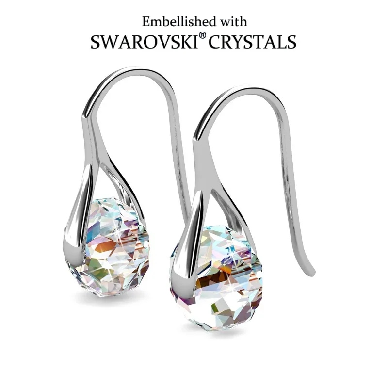 

Ослепительные круглые бусины с кристаллами Сваровски, очаровательные серьги-капли для женщин, модные ювелирные аксессуары, вечерние свадебные подарки