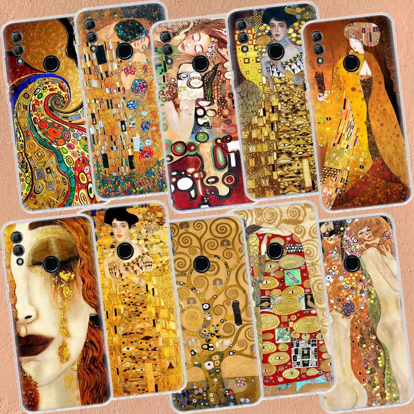 Kiss by Gustav Klimt Desig Phone Case For Honor 50 20 Pro 10i 9 Lite 9X 8A 8S 8X 7S 7X 7A Huawei P Smart Z 2021 Y5 Y6 Y7 Y9 Cove