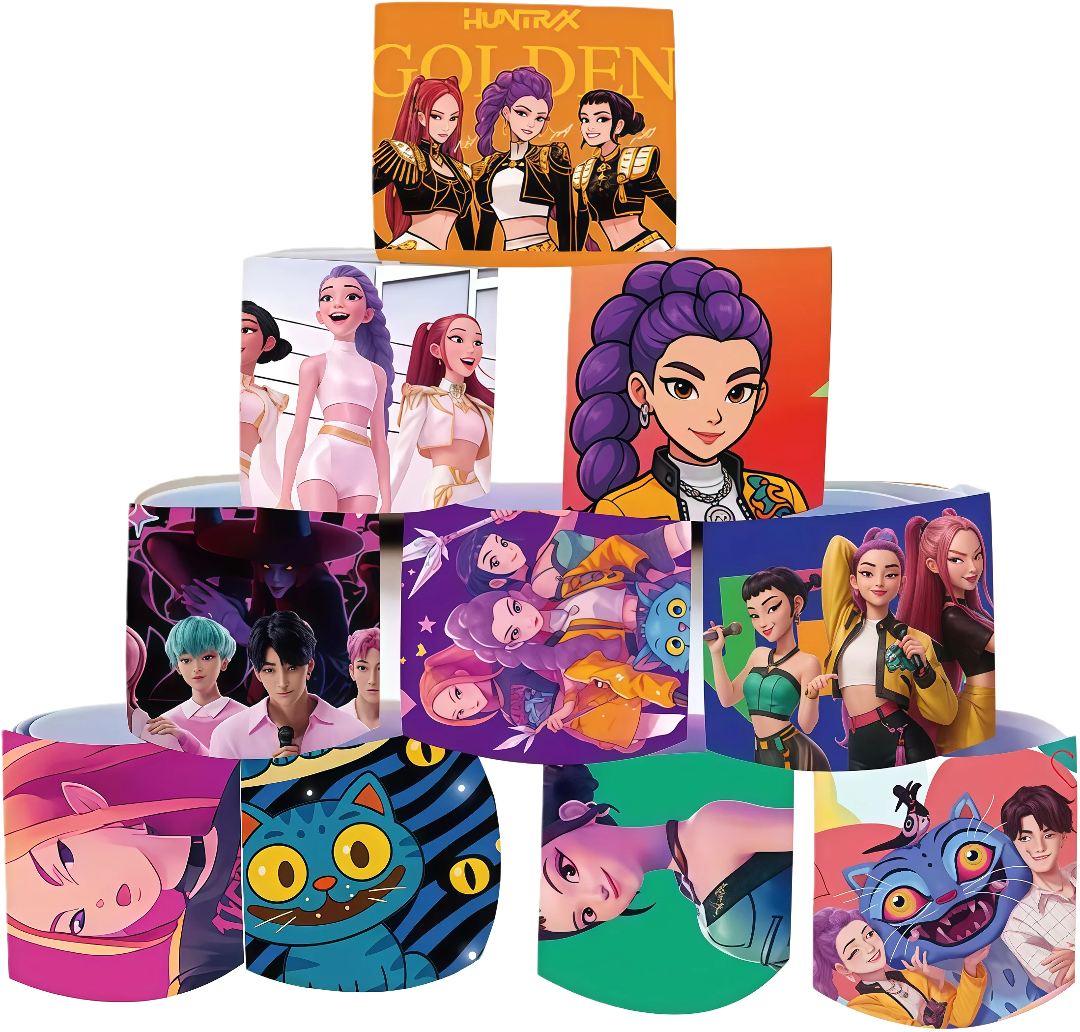 Kpop Demon Hunters Slap Bracelets Birthday Gifts PVC Wristband Kpop Demon Hunters Cosplay Bracelet  kpop hunter DIY Party Favors