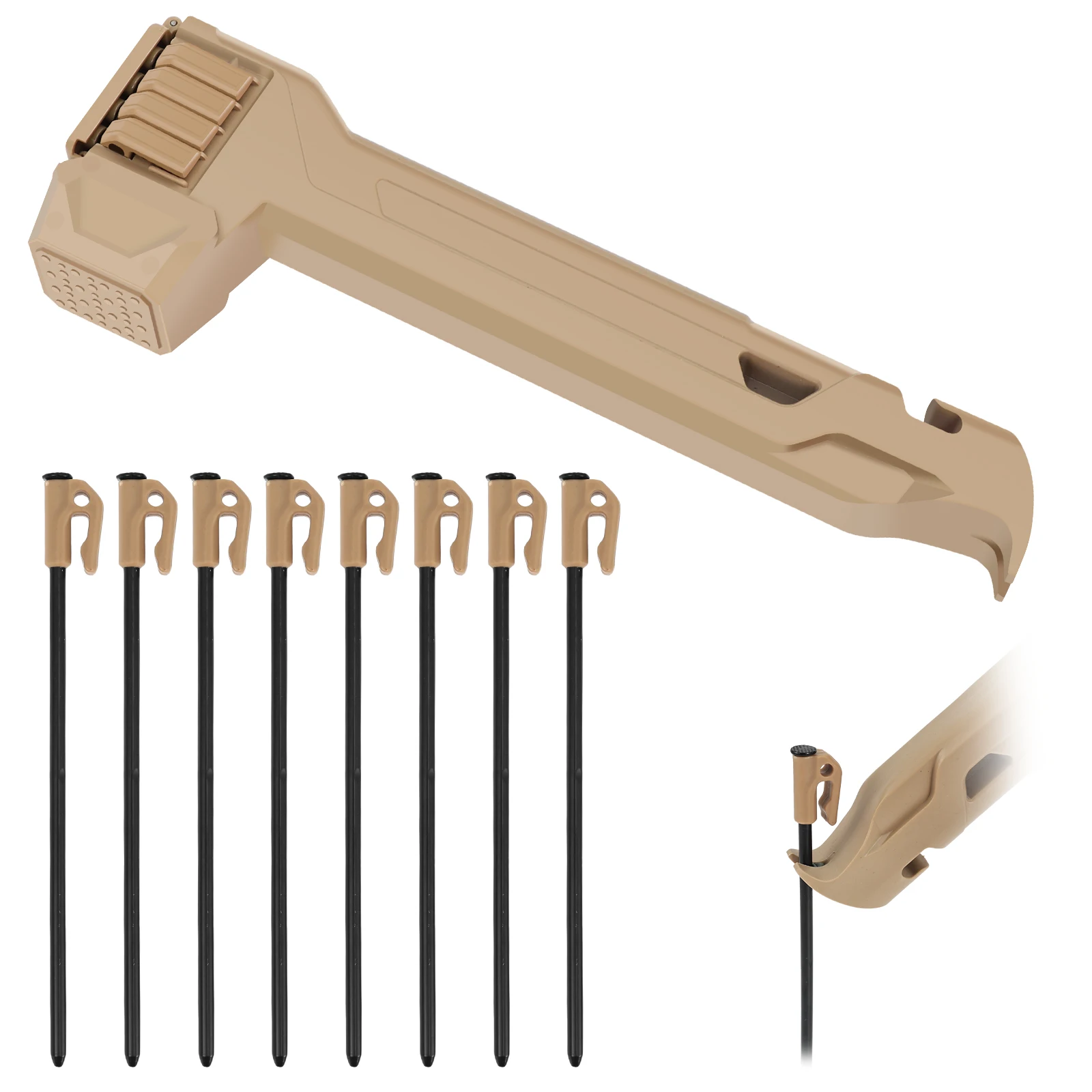 Camping Hammer Multifunctional Tent Stake Hammer 3 In 1 Camping  Hammer with 8 Pegs Camping Mallet Tent Stake Puller for Outdoor