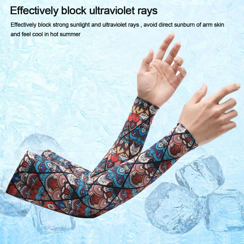 Unisex Elastic Arm Sleeves, Cooling Ice Cuff, Proteção solar, Running, Summer