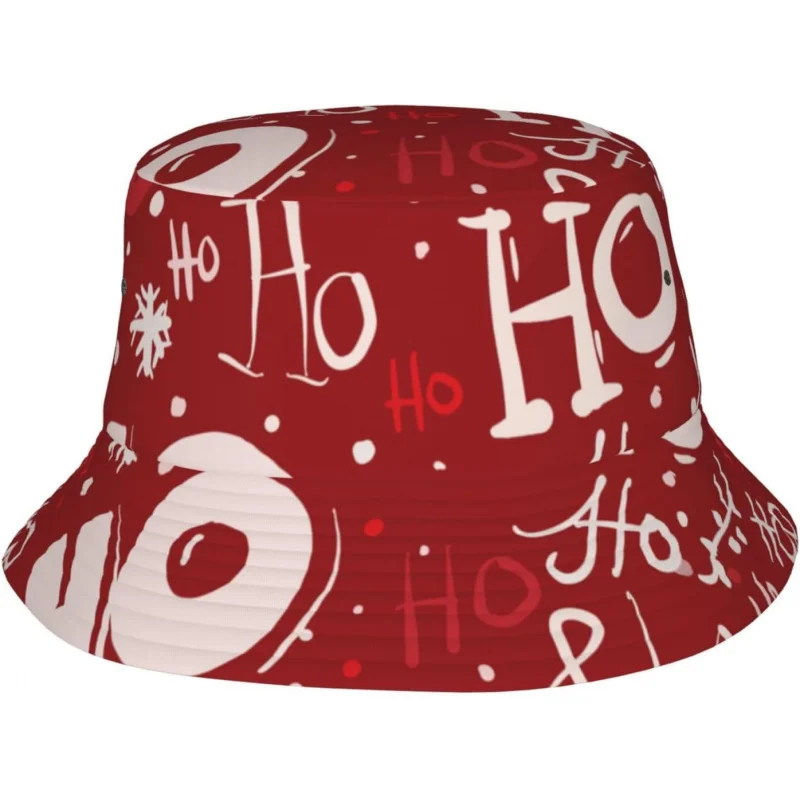 

Merry Christmas Theme Print Bucket Hat Cute Summer Hats Fashion Fisherman cap Outdoor Travel Sun Caps