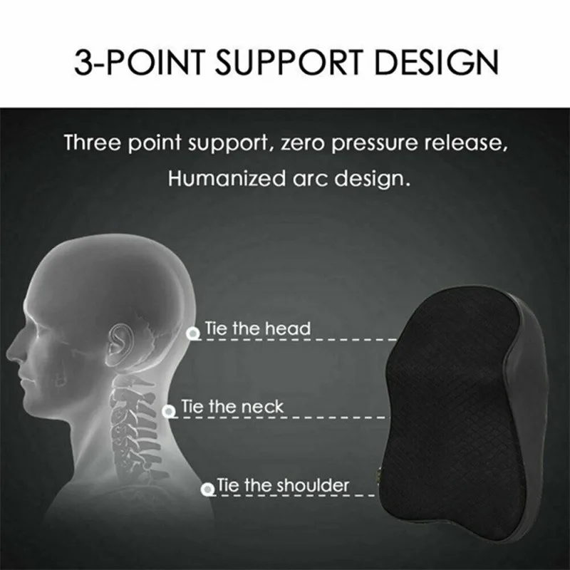 Breathable Car Headrest Seat Cushion Memory Foam Pillow Head Support Neck Rest for Cars Travel Pillows 3D Memory Foam Neckrest - view 4
