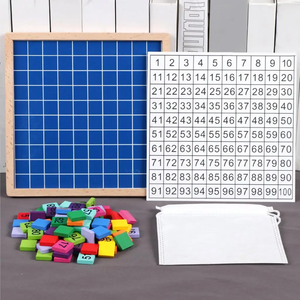 Wooden Math Learning Toy Montessori 1 Numbers Board Preschool