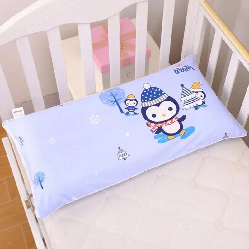 Cartoon Style Children's Pure Cotton Zipper Pillowcase Student Nap Pillowcase Household Soft Breathable Pillowcase 32x62cm