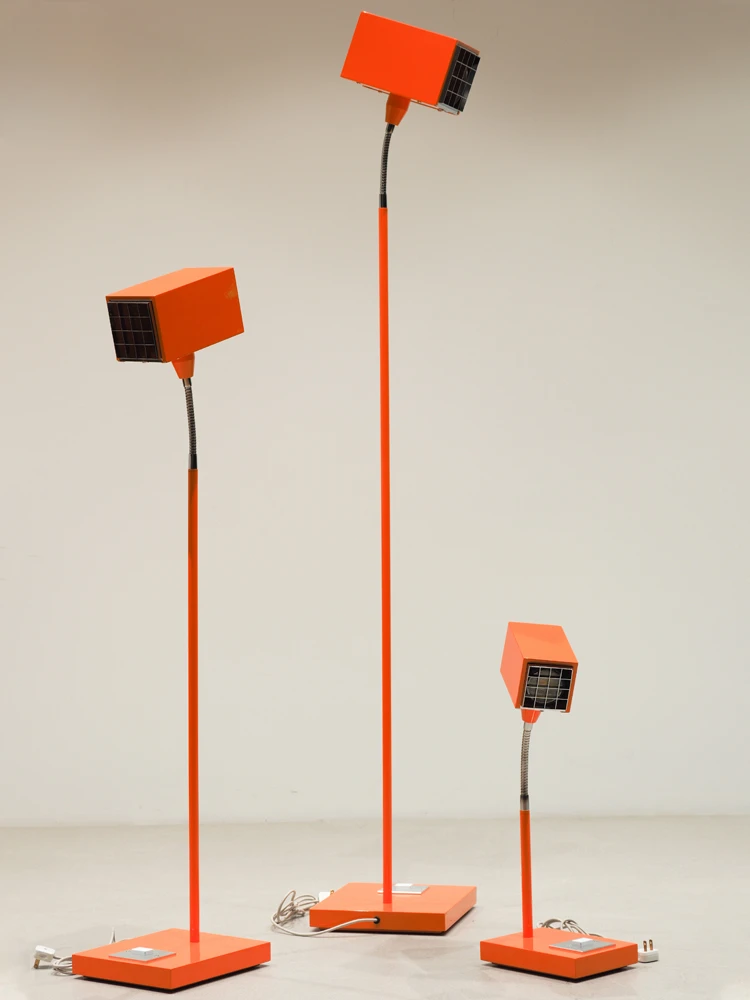 

Vintage Medieval Future Space Square Gird Floor Lamp LED E27 Orange Standing Home Decor Living/Model Room Study Studio Cafe