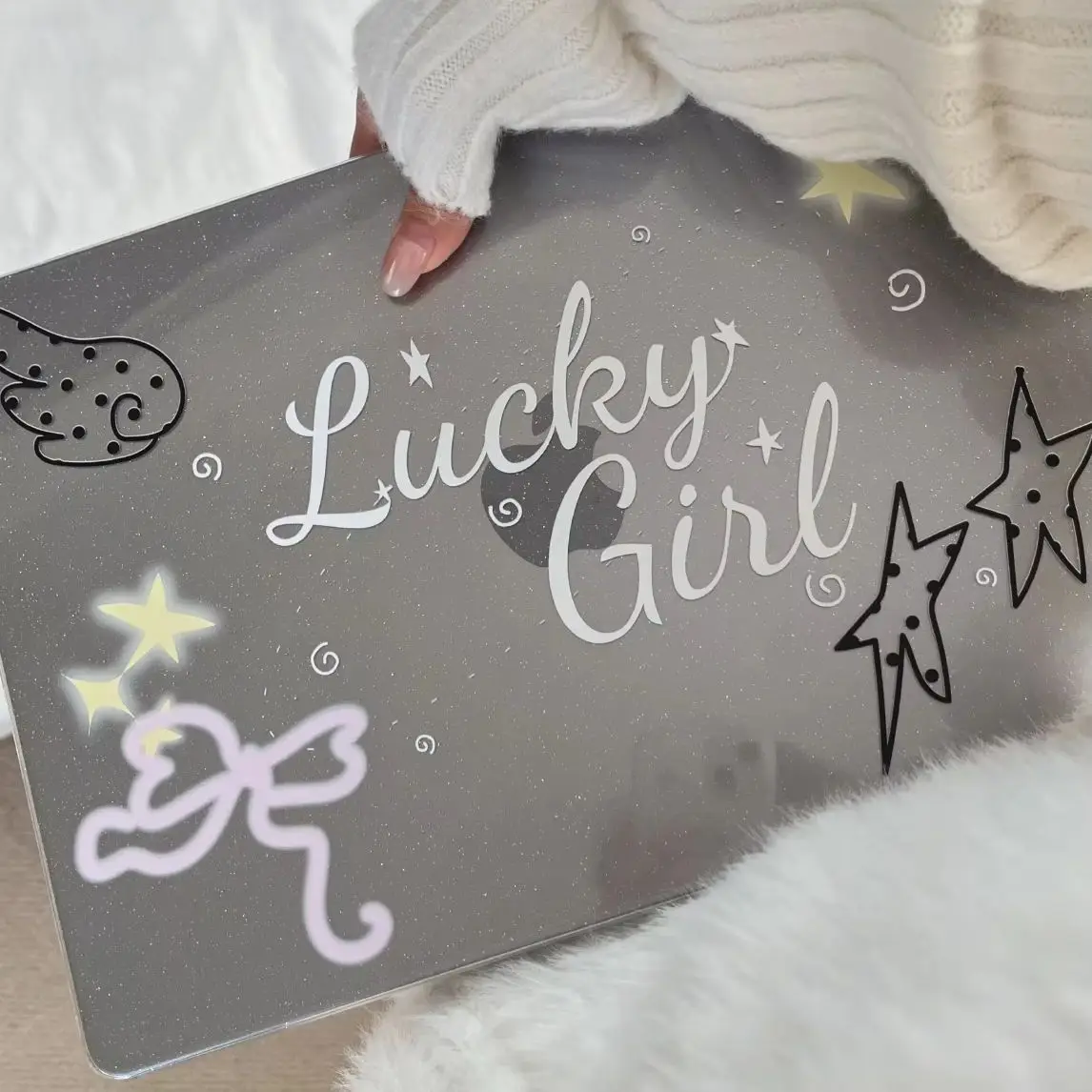 Lucky Girl Angel Wing New Laptop Case For Macbook 13Neo A3404 Air 13.6 M4 M3 M2 A2681 A3113 A3240 Air13.3 15 Protective Cover