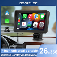 Wireless carplay android auto Portable Car Radio Multimedia Video Player Universal 7 inch Touch Screen With FM Rear View Camera